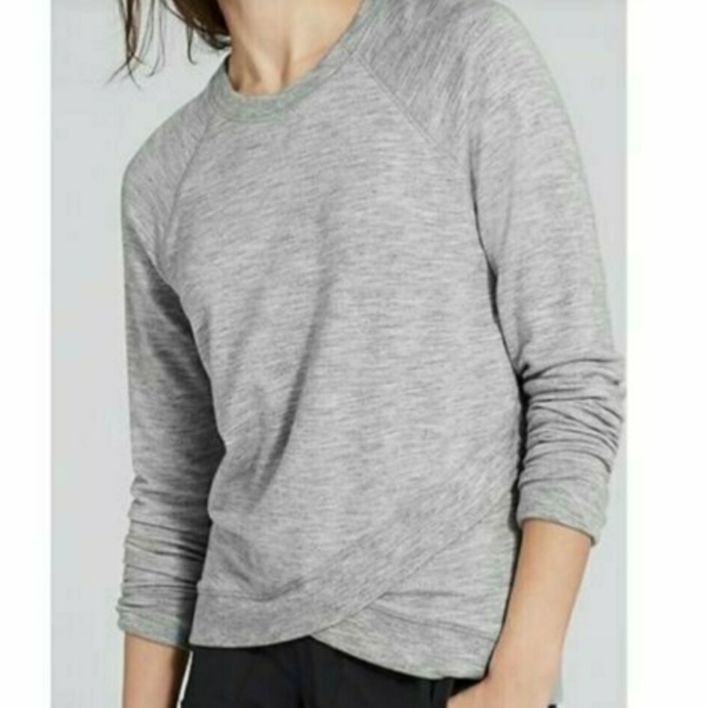 Athleta criss-cross sweatshirt Light Heather gray - Picture 2 of 9